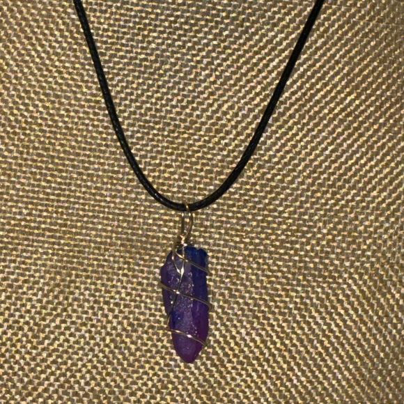 Jewelry - Purple Wire-Wrapped Pendant Necklace